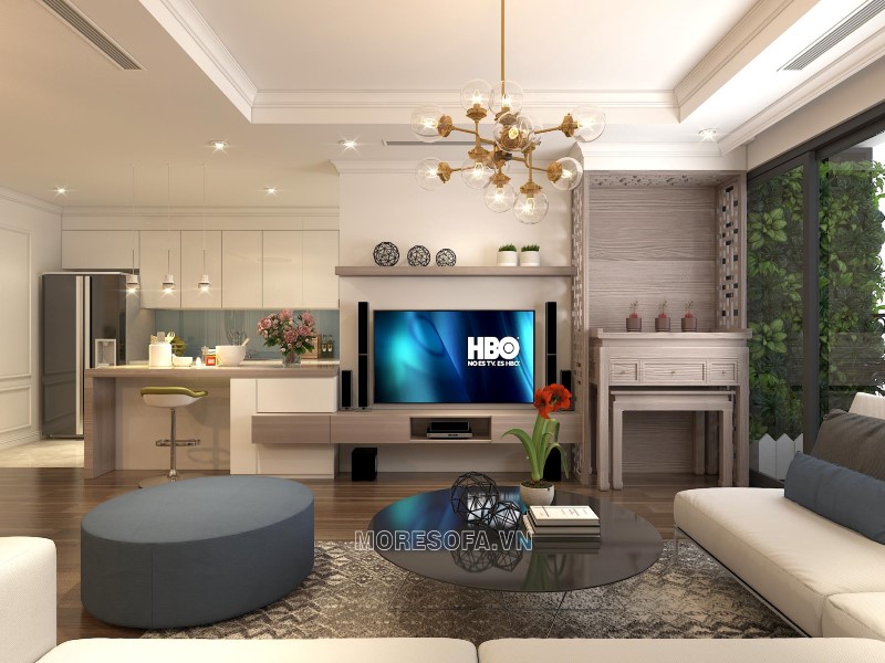 Ghế sofa góc da hiện đại